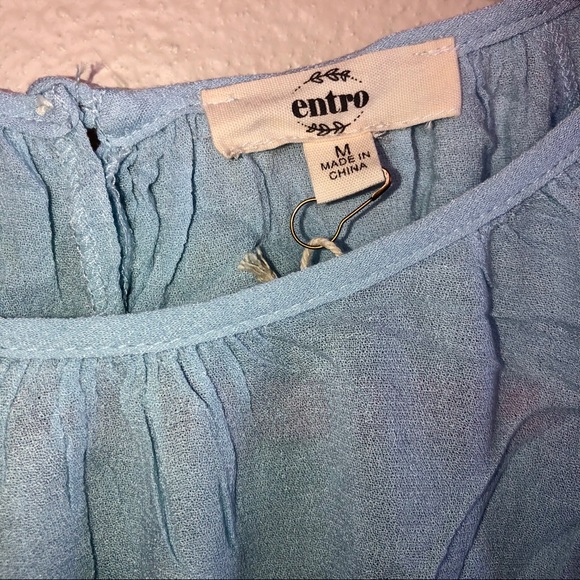 Flowy Blue Bell Sleeve Blouse - Picture 9 of 11